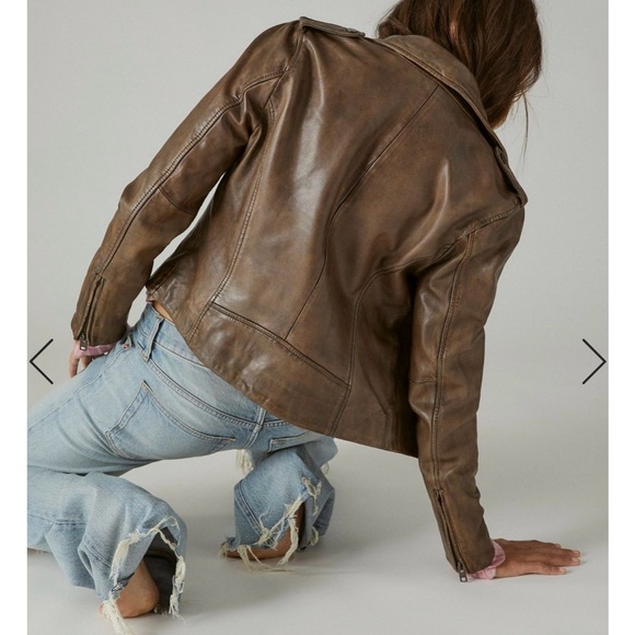 NWT, 100% Lamb Leather slim fit moto jacket - Picture 2 of 5